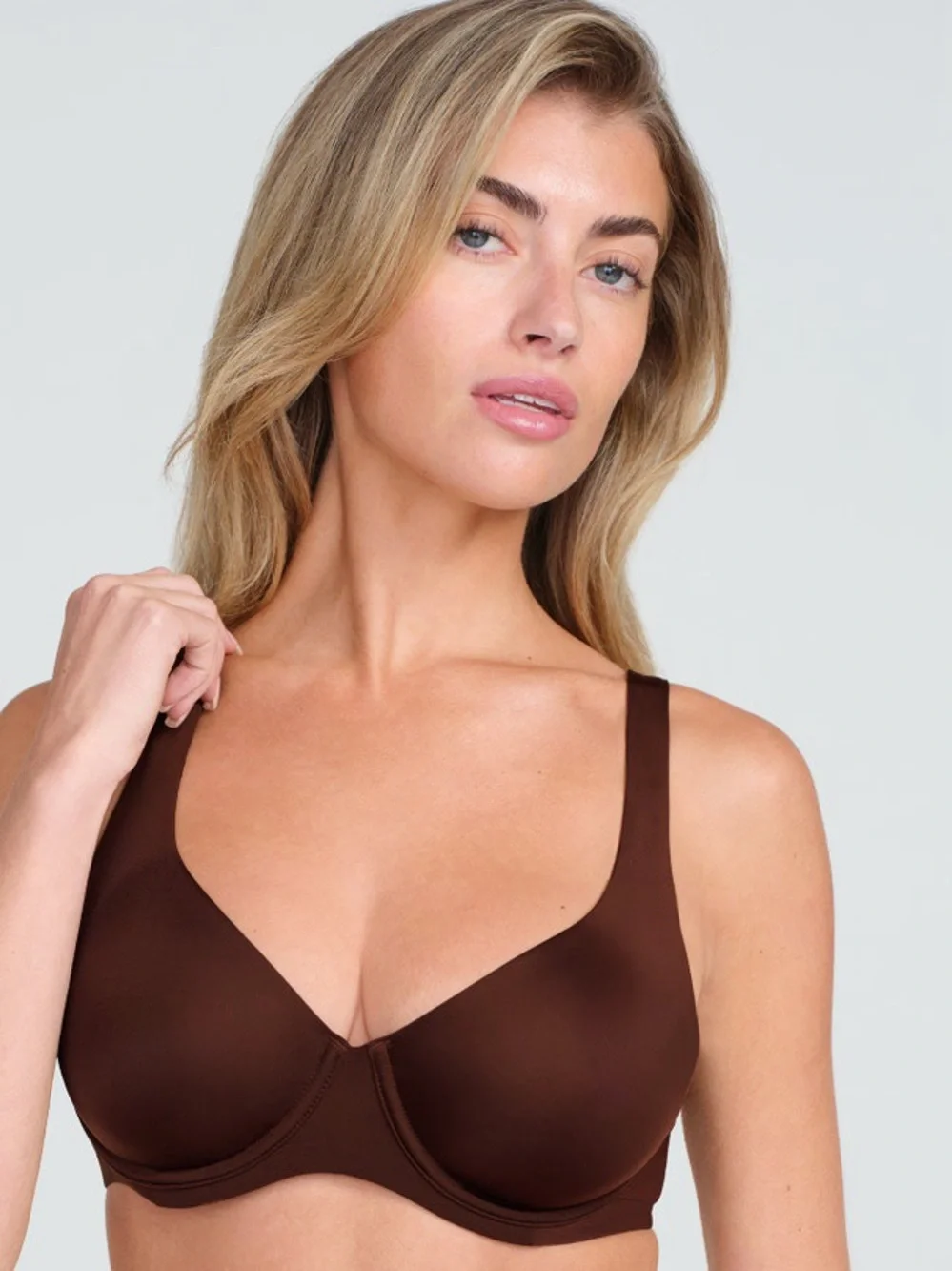 CUUP The Scoop Bra Espresso Brown Size 34D The Scoop Micro Fiber Smoothing Silky